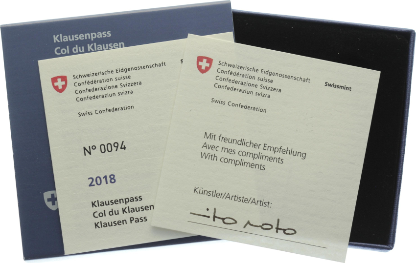 20 Franken 2018 Klausenpass - PP mit Künstlersignatur